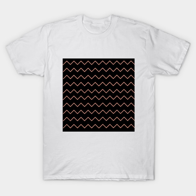 Black zigzag pattern T-Shirt by Shineyarts